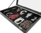 Preview: Schmuckkasten Schmucklade Schaukasten Schmuckdisplay mit Glasdeckel mit 10 Fächern schwarz